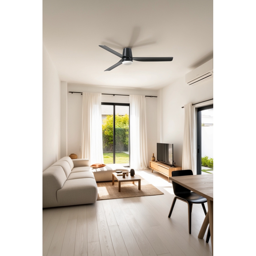 FARO 33830-1TW - LED himmennettävä kattovalo PUNT TUB M LED/18W/230V 3000/4200/6500K halkaisija 130 cm musta + kauko-ohjaus