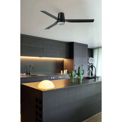 FARO 33830WT-1TW - LED himmennettävä tuuletin PUNT TUB M LED/18W/230V 3000/4200/6500K musta halkaisija 132 cm Wi-Fi Tuya + kauko-ohjaus