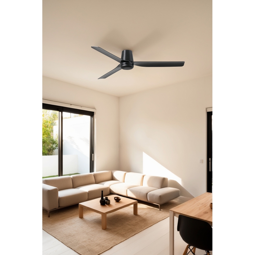 FARO 33830WT - Kattotuuletin PUNT TUB M musta halkaisija 132 cm Wi-Fi Tuya + kauko-ohjaus