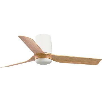 FARO 33833WT - Kattotuuletin MINI PUNT TUB S ruskea/valkoinen halkaisija 90 cm Wi-Fi Tuya + kauko-ohjaus