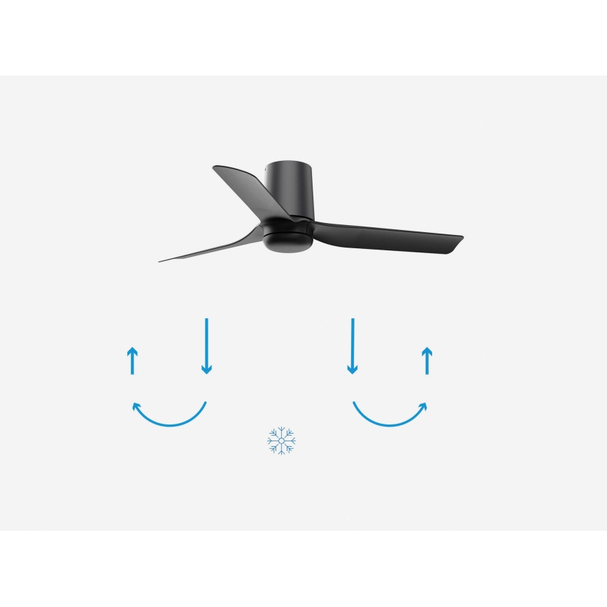 FARO 33834-Kattotuuletin MINI PUNT TUB S musta halkaisija 90 cm + kauko-ohjaus