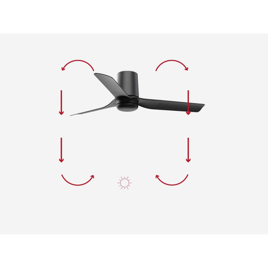 FARO 33834-Kattotuuletin MINI PUNT TUB S musta halkaisija 90 cm + kauko-ohjaus