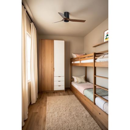 FARO 33835WT - Kattotuuletin MINI PUNT TUB S ruskea/musta halkaisija 90 cm Wi-Fi Tuya + kauko-ohjaus