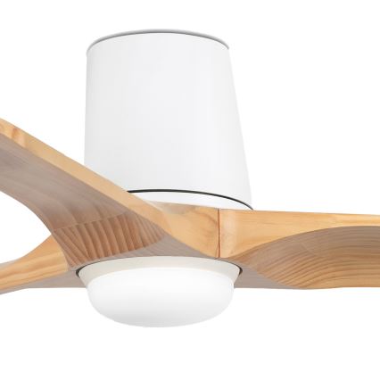 FARO 33836-1TW - LED himmennettävä kattovalo HEYWOOD TUB S LED/10W/230V 2700/4000/6000K mänty/valkoinen halkaisija 90 cm + kauko-ohjaus