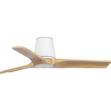 FARO 33836 - Kattotuuletin HEYWOOD TUB S mänty/valkoinen halkaisija 90 cm + kauko-ohjaus