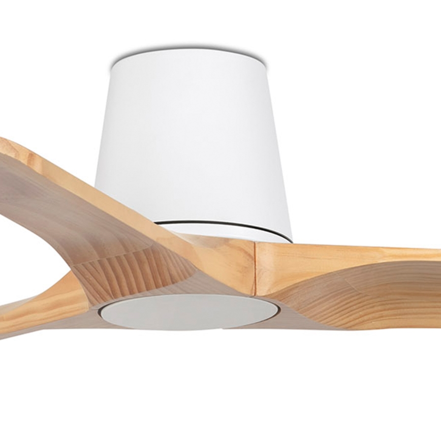 FARO 33836 - Kattotuuletin HEYWOOD TUB S mänty/valkoinen halkaisija 90 cm + kauko-ohjaus