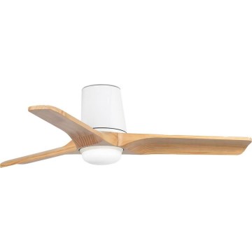 FARO 33836WT-1TW - LED himmennettävä kattovalo HEYWOOD TUB S LED/10W/230V 2700/4000/6000K mänty/valkoinen halkaisija 90 cm Wi-Fi Tuya + kauko-ohjaus