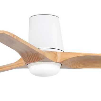 FARO 33836WT-1TW - LED himmennettävä kattovalo HEYWOOD TUB S LED/10W/230V 2700/4000/6000K mänty/valkoinen halkaisija 90 cm Wi-Fi Tuya + kauko-ohjaus