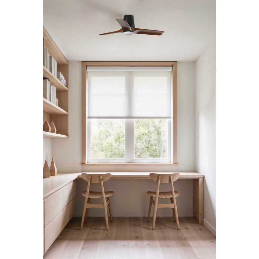 FARO 33837-1TW - LED himmennettävä kattovalo HEYWOOD TUB S LED/10W/230V 2700/4000/6000K mänty/musta halkaisija 90 cm + kauko-ohjaus