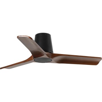 FARO 33837WT - Kattotuuletin HEYWOOD TUB S mänty/musta halkaisija 90 cm Wi-Fi Tuya + kauko-ohjaus