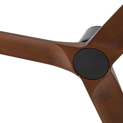 FARO 33837WT - Kattotuuletin HEYWOOD TUB S mänty/musta halkaisija 90 cm Wi-Fi Tuya + kauko-ohjaus