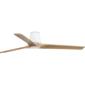 FARO 33838 - Kattotuuletin HEYWOOD TUB L mänty/valkoinen halkaisija 132 cm + kauko-ohjaus