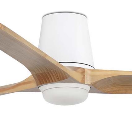 FARO 33838WT-1TW - LED himmennettävä kattovalo HEYWOOD TUB L LED/10W/230V 2700/4000/6000K mänty/valkoinen halkaisija 132 cm Wi-Fi Tuya + kauko-ohjaus