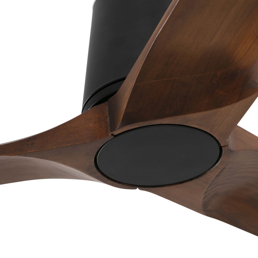 FARO 33839WT - Kattotuuletin HEYWOOD TUB L mänty/musta halkaisija 132 cm Wi-Fi Tuya + kauko-ohjaus