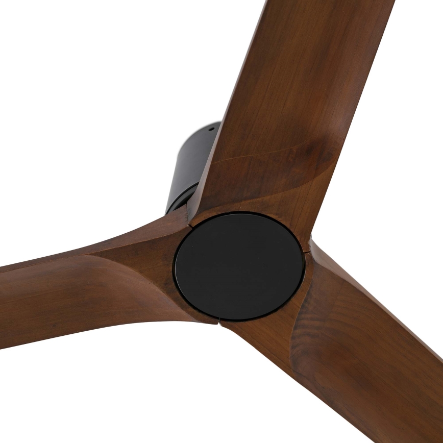 FARO 33839WT - Kattotuuletin HEYWOOD TUB L mänty/musta halkaisija 132 cm Wi-Fi Tuya + kauko-ohjaus