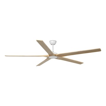 FARO 34191WT - Kattotuuletin BIGWOOD XL mänty/valkoinen halkaisija 200 cm Wi-Fi Tuya + kauko-ohjaus