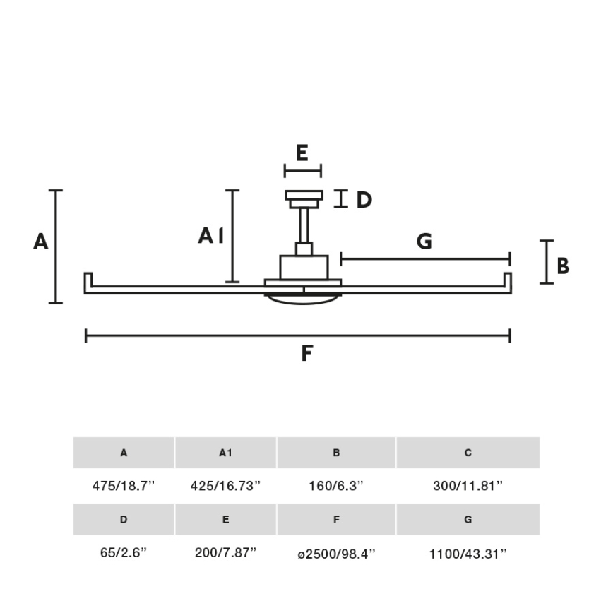 FARO 34207-130 - LED himmennettävä kattovalo ROTTERDAM XXL LED/32W/230V musta halkaisija 250 cm + kauko-ohjaus