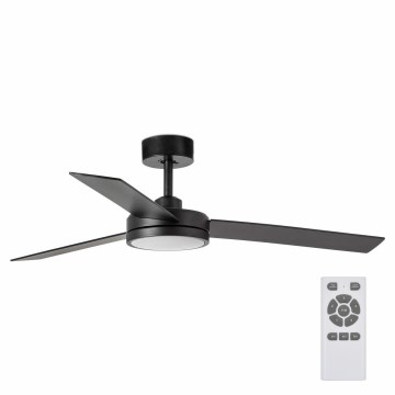 FARO 34261 - LED Kattotuuletin BARTH LED/24W/230V musta + kauko-ohjaus