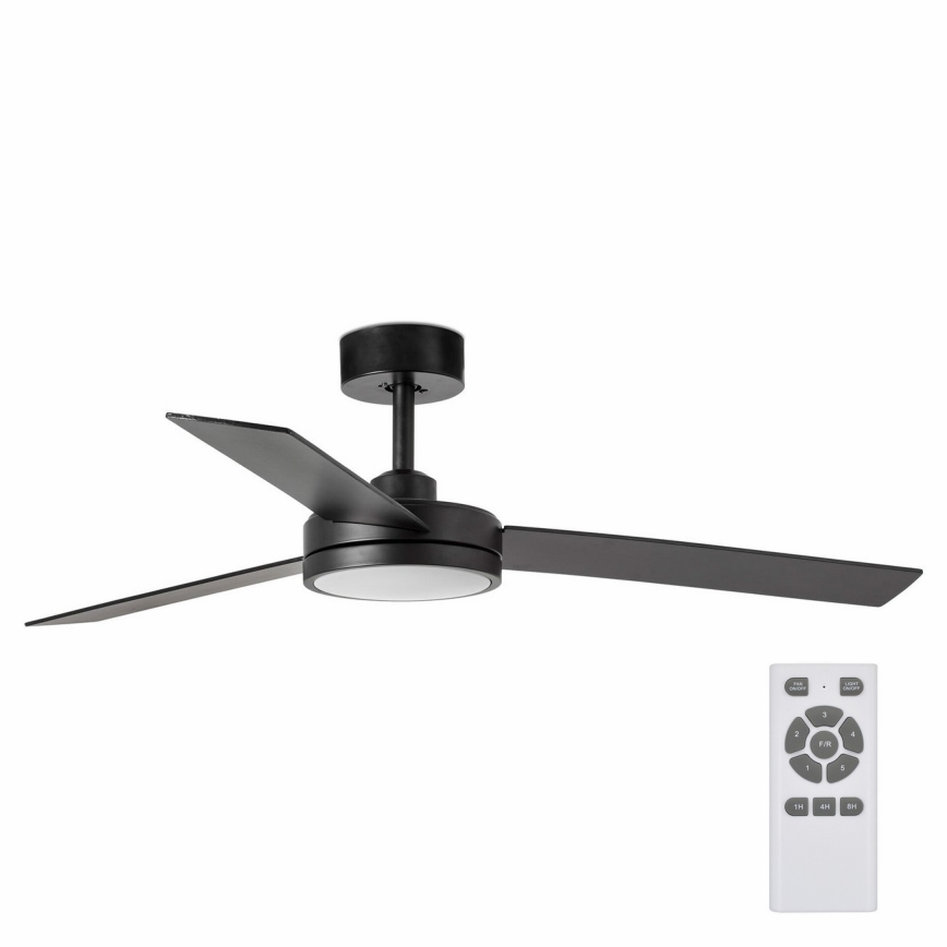 FARO 34261 - LED Kattotuuletin BARTH LED/24W/230V musta + kauko-ohjaus