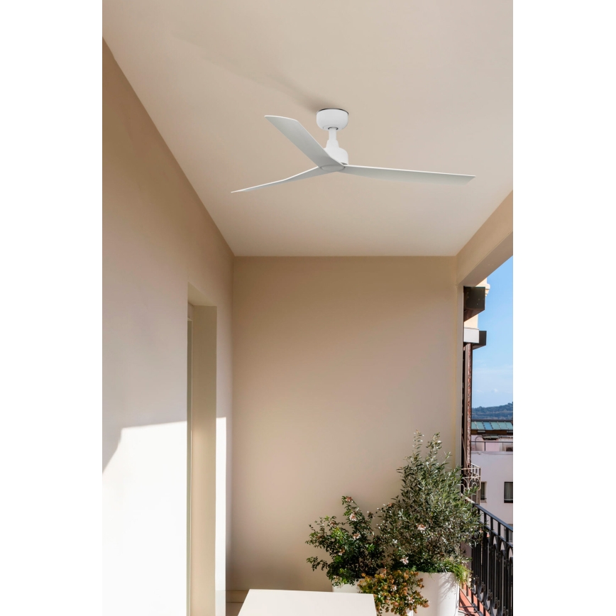 FARO 34274 - Kattotuuletin MARINE M valkoinen halkaisija 125 cm IP44 + kauko-ohjaus