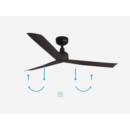 FARO 34275 - Kattotuuletin MARINE M ruskea halkaisija 125 cm IP44 + kauko-ohjaus