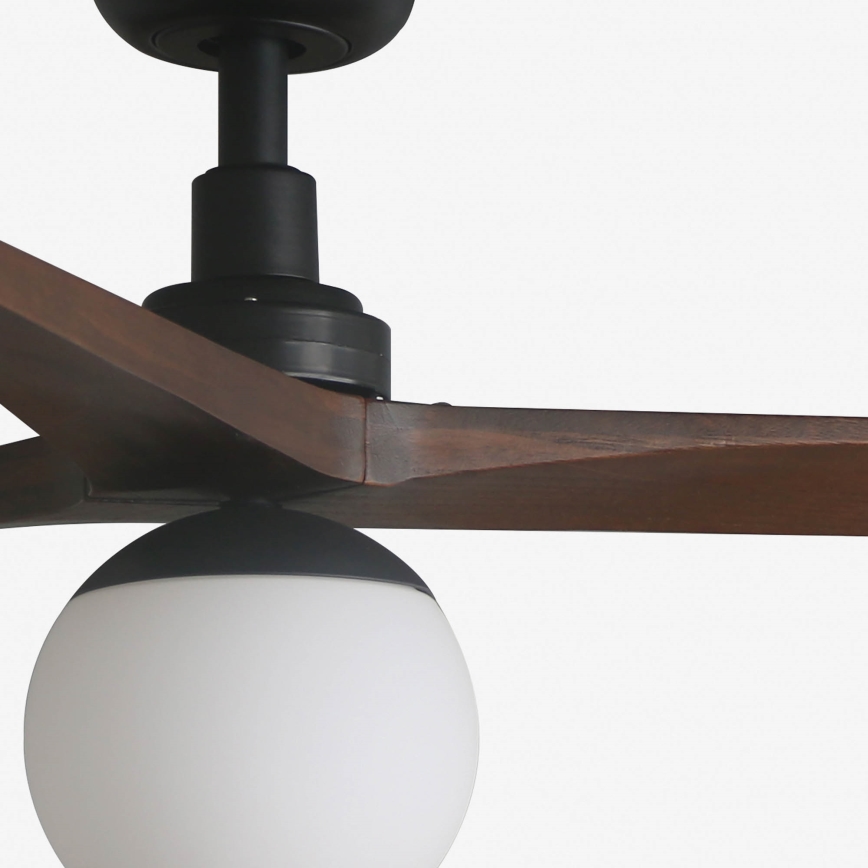 FARO 34276-11L - Kattotuuletin KLIM L 1xE27/15W/230V puu/musta halkaisija 150 cm + kauko-ohjaus