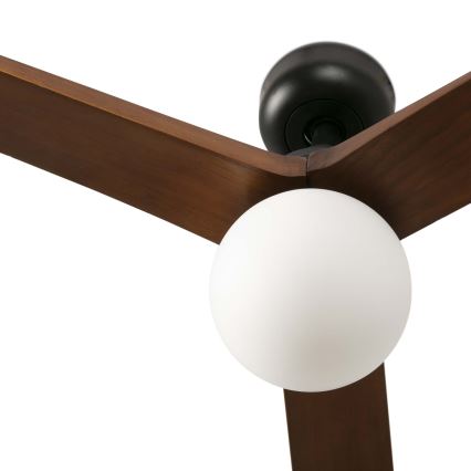 FARO 34276WT-11L - Kattotuuletin KLIM L 1xE27/15W/230V puu/musta halkaisija 150 cm Wi-Fi Tuya + kauko-ohjaus