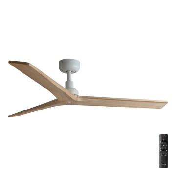 FARO 34280 - Kattotuuletin KLIM M ruskea/valkoinen halkaisija 125 cm + kauko-ohjaus