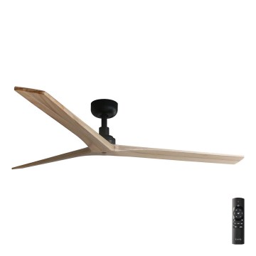 FARO 34282 - Kattotuuletin KLIM L ruskea/musta halkaisija 150 cm + kauko-ohjaus