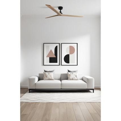 FARO 34282 - Kattotuuletin KLIM L ruskea/musta halkaisija 150 cm + kauko-ohjaus