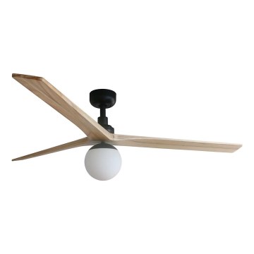 FARO 34282WT-11L - Kattotuuletin KLIM L 1xE27/15W/230V puu/musta halkaisija 150 cm Wi-Fi Tuya + kauko-ohjaus