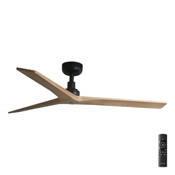 FARO 34283 - Kattotuuletin KLIM M ruskea/musta halkaisija 125 cm + kauko-ohjaus