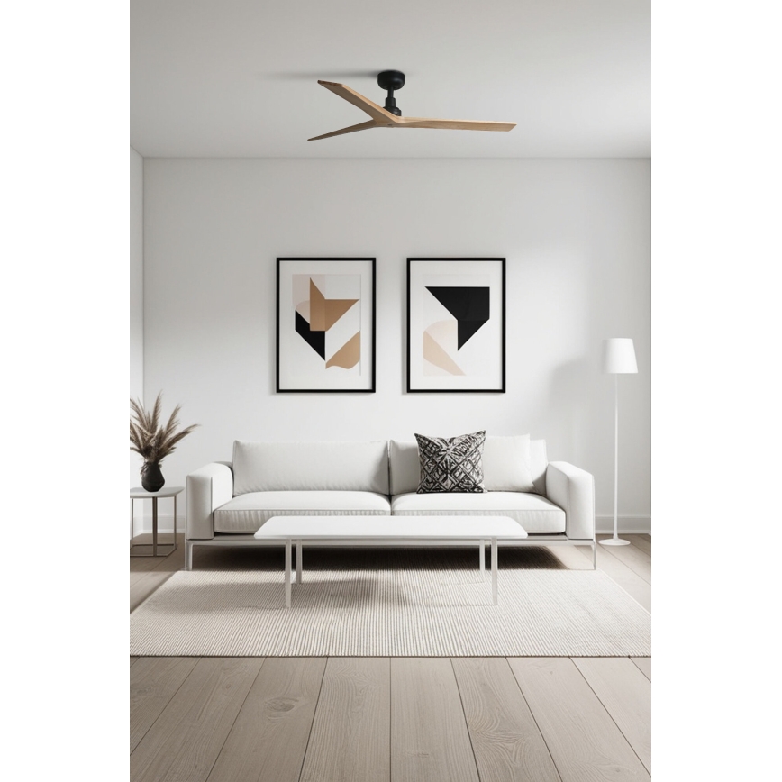 FARO 34283 - Kattotuuletin KLIM M ruskea/musta halkaisija 125 cm + kauko-ohjaus