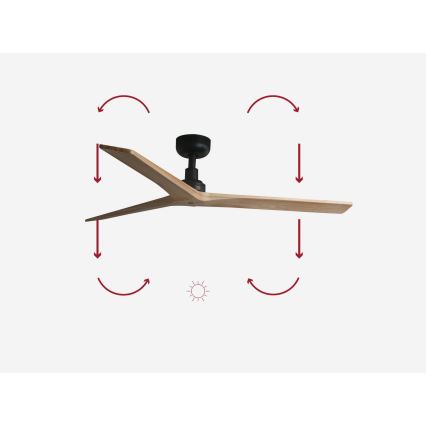 FARO 34283 - Kattotuuletin KLIM M ruskea/musta halkaisija 125 cm + kauko-ohjaus