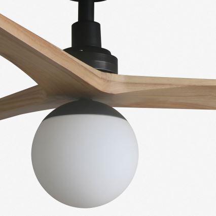 FARO 34283WT-11L - Kattotuuletin KLIM M 1xE27/15W/230V puu/musta halkaisija 125 cm Wi-Fi Tuya + kauko-ohjaus