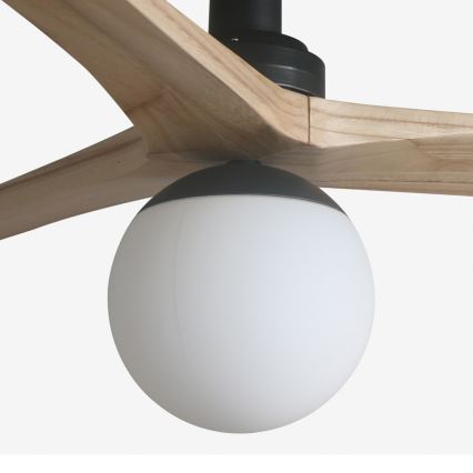FARO 34284-11L - Kattotuuletin KLIM S 1xE27/15W/230V puu/musta halkaisija 92,5 cm + kauko-ohjaus