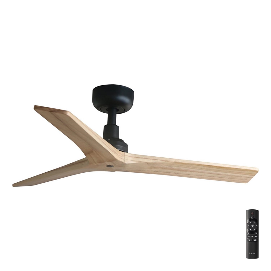 FARO 34284 - Kattotuuletin KLIM S ruskea/musta halkaisija 92,5 cm + kauko-ohjaus