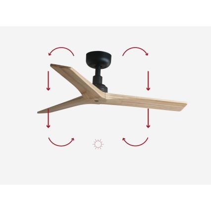 FARO 34284 - Kattotuuletin KLIM S ruskea/musta halkaisija 92,5 cm + kauko-ohjaus
