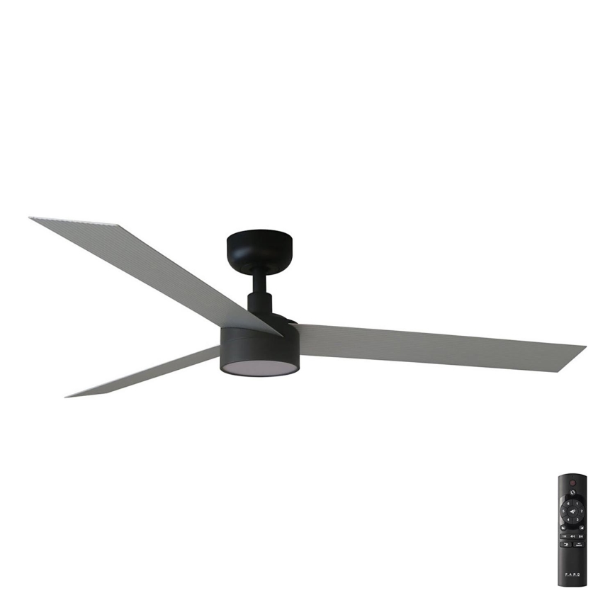 FARO 34286-1TW - LED himmennettävä kattotuuletin CRUISER L LED/18W/230V 2700/4000/6500K halkaisija 132 cm musta/harmaa + kaukosäädin