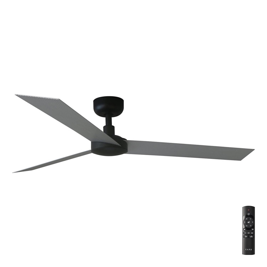 FARO 34286 - Kattotuuletin CRUISER L musta halkaisija 132 cm + kauko-ohjaus