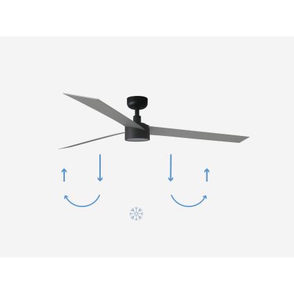 FARO 34287-1TW - LED himmennettävä kattotuuletin CRUISER XL LED/18W/230V 2700/4000/6500K halkaisija 160 cm musta/harmaa + kaukosäädin
