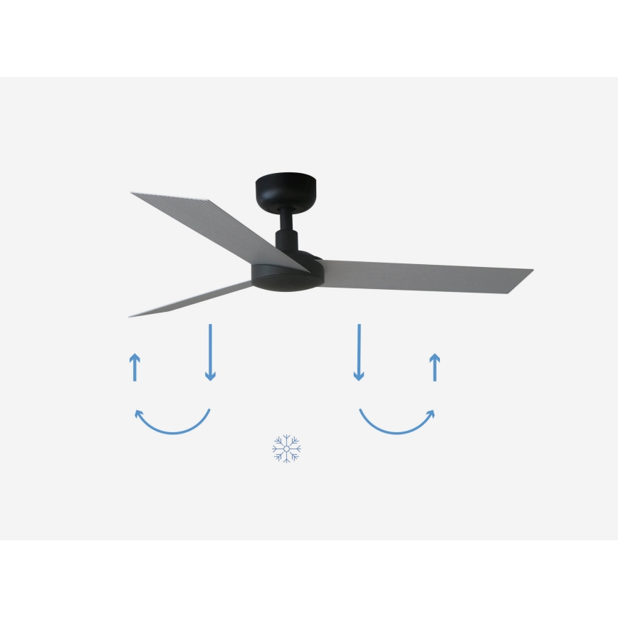 FARO 34287 - Kattotuuletin CRUISER XL musta halkaisija 160 cm + kauko-ohjaus