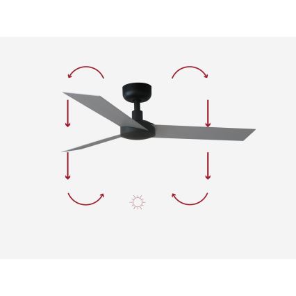 FARO 34287 - Kattotuuletin CRUISER XL musta halkaisija 160 cm + kauko-ohjaus