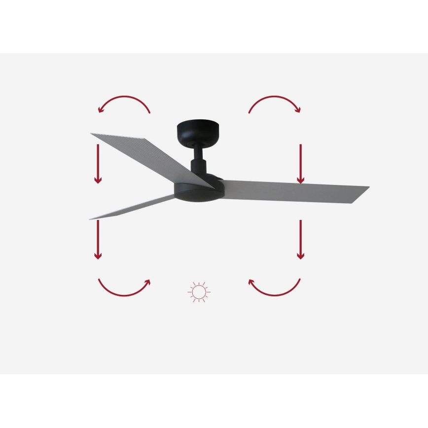 FARO 34287 - Kattotuuletin CRUISER XL musta halkaisija 160 cm + kauko-ohjaus