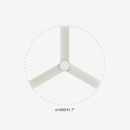 FARO 34288-1TW - LED Himmennettävä tuuletin CRUISER S LED/20W/230V halkaisija 106 cm 2700/4000/6500K + kauko-ohjaus
