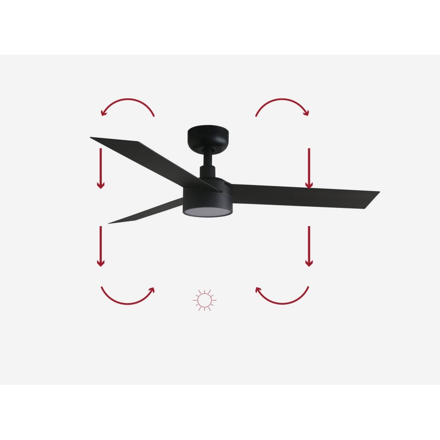 FARO 34289-1TW - LED himmennettävä kattovalo CRUISER S LED/18W/230V 2700/4000/6500K halkaisija 106 cm musta + kauko-ohjaus