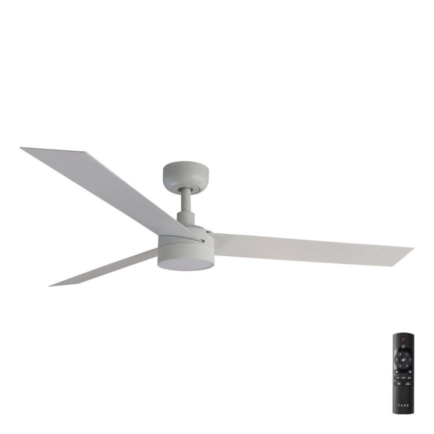 FARO 34290-1TW - LED himmennettävä CRUISER -katto- tai pylvästuulettimen LED/20W/230V 2700/4000/6500K halkaisija 132 cm valkoinen + kaukosäädin