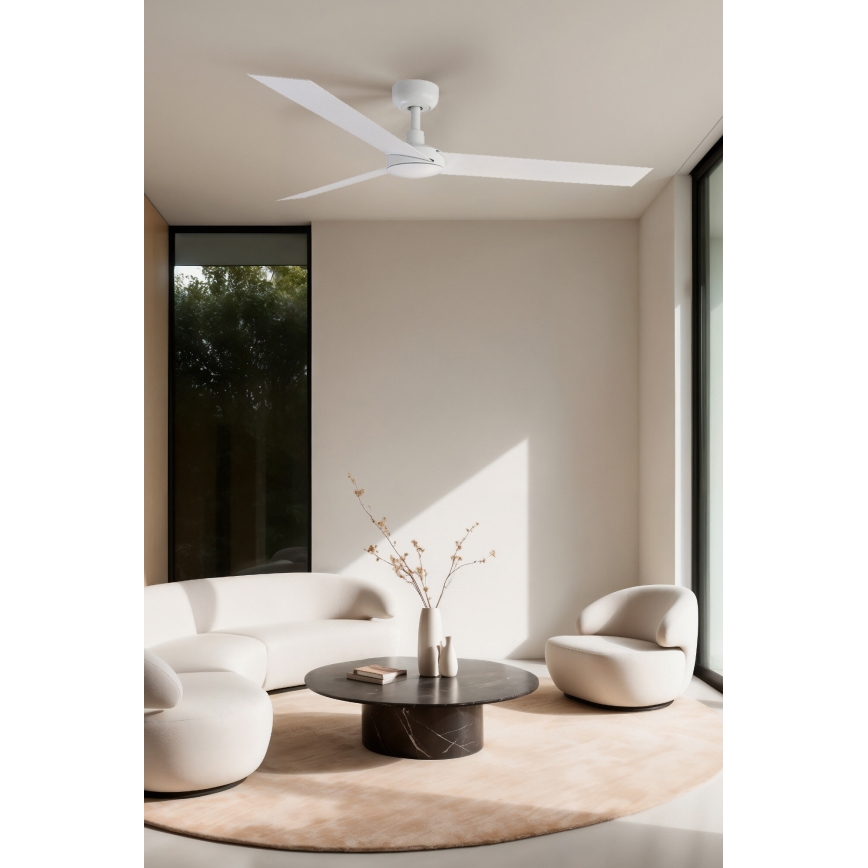 FARO 34290WT - Kattotuuletin CRUISER L valkoinen, halkaisija 132 cm Wi-Fi Tuya + kaukosäädin