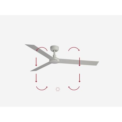FARO 34292WP - Kattotuuletin CRUISER XL valkoinen halkaisija 160 cm SMART + kauko-ohjaus
