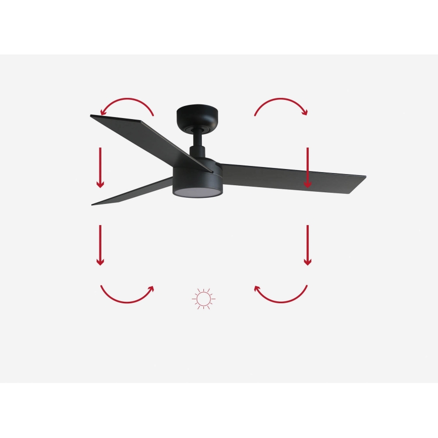 FARO 34296-1TW - LED himmennettävä kattovalo RUDDER S LED/18W/230V 2700/4000/6500K halkaisija 106 cm musta + kauko-ohjaus